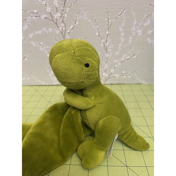 Dinosaur TRex Lovey Green Security Blanket Plush Baby Toy - Picture 3 of 7